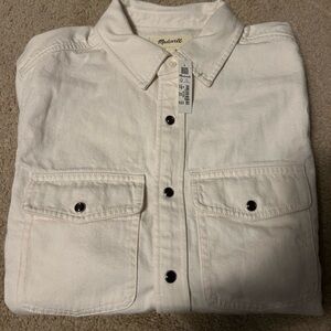 Madewell Cream Button-Front Utility Shirt